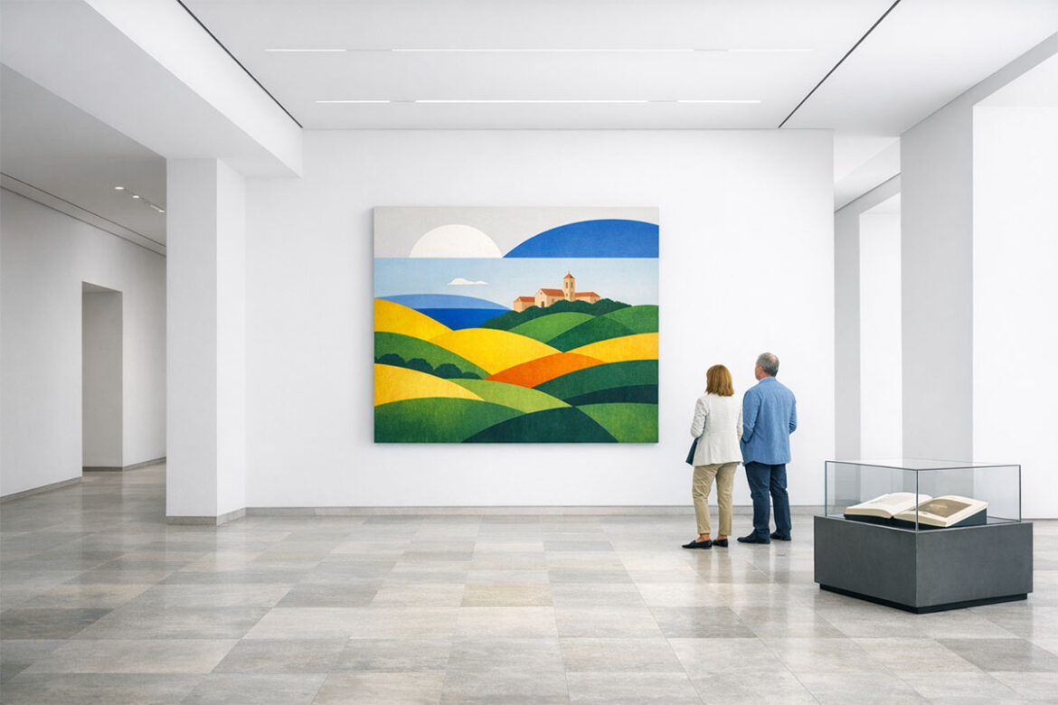 esposizione di un quadro realizzato con il piano per l'arte contemporanea PAC 2026
