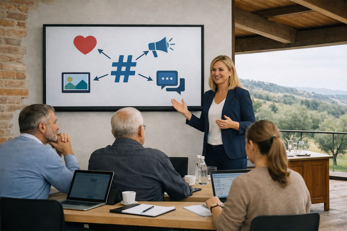 Una formatrice svolge una lezione sui social